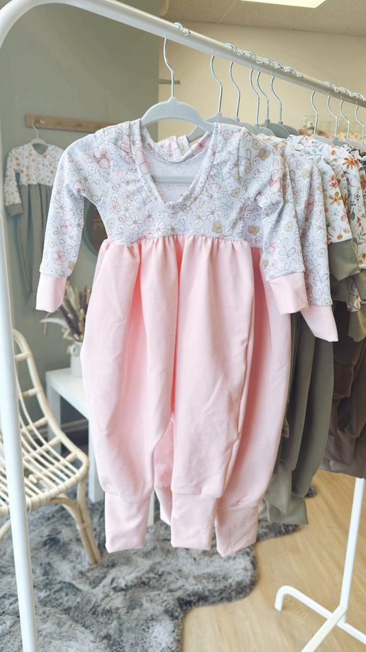 The Custom Elephant Bubble Romper in Blush Floral