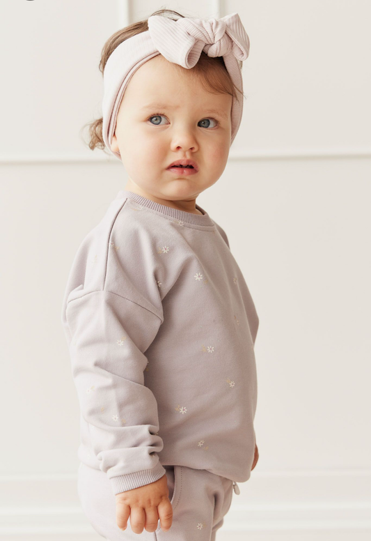 Jamie Kay Organic Cotton Bobbie Sweatshirt in Annie Ditzy Violet Ice