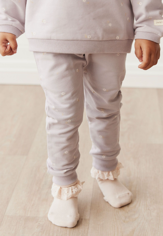Jamie Kay Organic Cotton Morgan Track Pant in Annie Ditzy Violet Ice