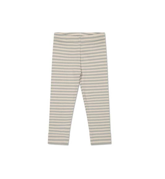 Organic Cotton Modal Legging in Narrow Stripe Willow