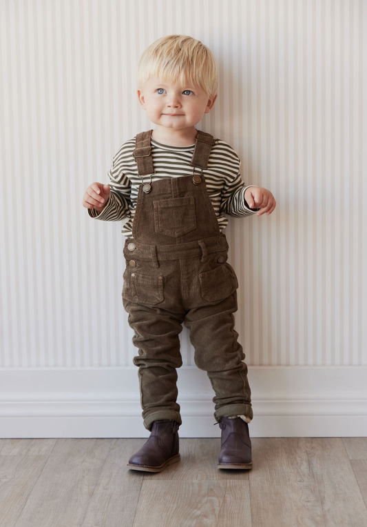Jamie Kay Arlo Cord Overall in Deep Olive