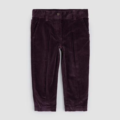 Miles the Label Corduroy Pleated  Pant in Plum