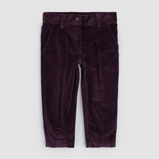 Miles the Label Corduroy Pleated  Pant in Plum