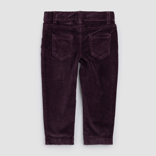 Miles the Label Corduroy Pleated  Pant in Plum