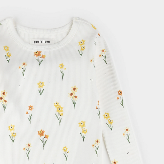 Petit Lem Ribbed PJ Set in Daffodil