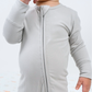 Belan J Ribbed Foldover Cuff Footless Bamboo Sleeper in Silver Cloud