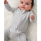 Belan J Ribbed Bamboo Footed Sleeper in Silver Cloud