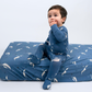 Belan J Foldover Cuff Footless Bamboo Sleeper in Belugas