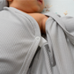 Belan J Ribbed Take me Home Kimono Set in Silver Cloud