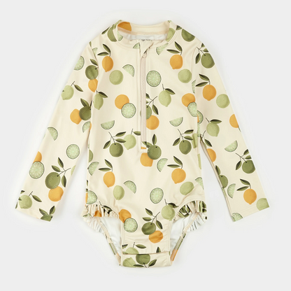 Petit Lem Long Sleeve Onepiece Swimsuit in Citrus
