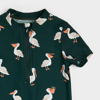 Petit Lem Swim Romper in Pelicans
