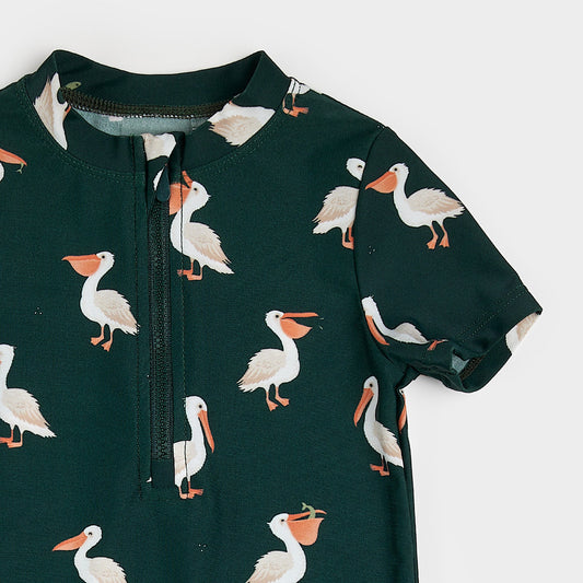 Petit Lem Swim Romper in Pelicans