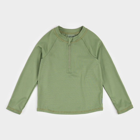 Petit Lem Long Sleeved Ribbed Rashguard Shirt in Pear