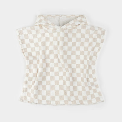 Petit Lem Beach Poncho in Checkered Beige