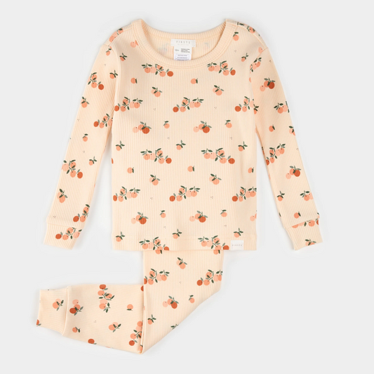Petit Lem Ribbed 2 Piece Infant PJ Set in Agrumes