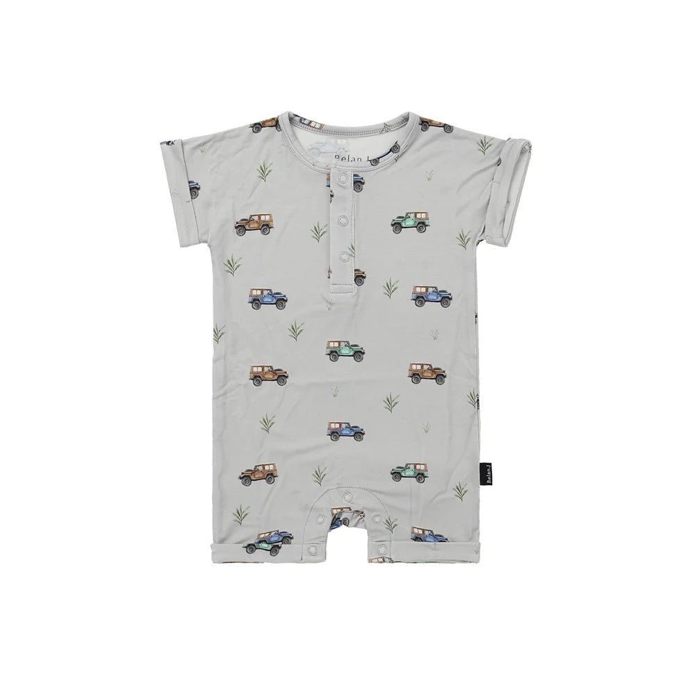 Belan J Bamboo Shortall Romper in Jeeps