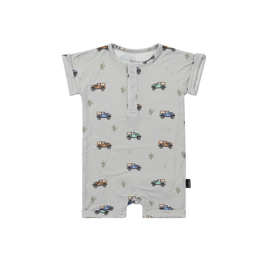 Belan J Bamboo Shortall Romper in Jeeps