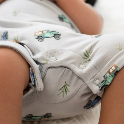 Belan J Bamboo Shortall Romper in Jeeps