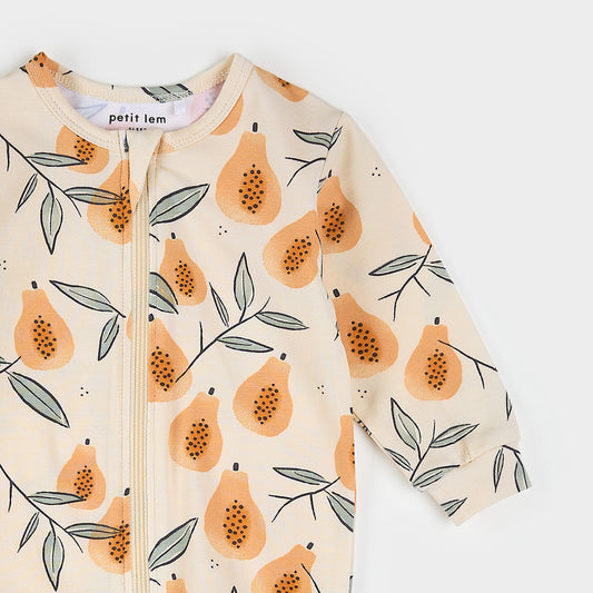 Petit Lem Jersey Sleeper in Papaya
