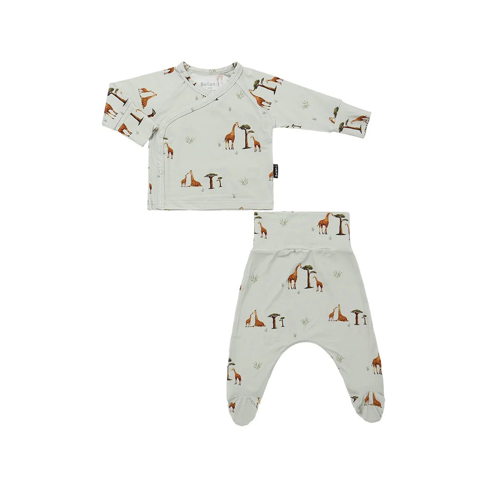 Belan J Take me Home Kimono Set in Giraffes
