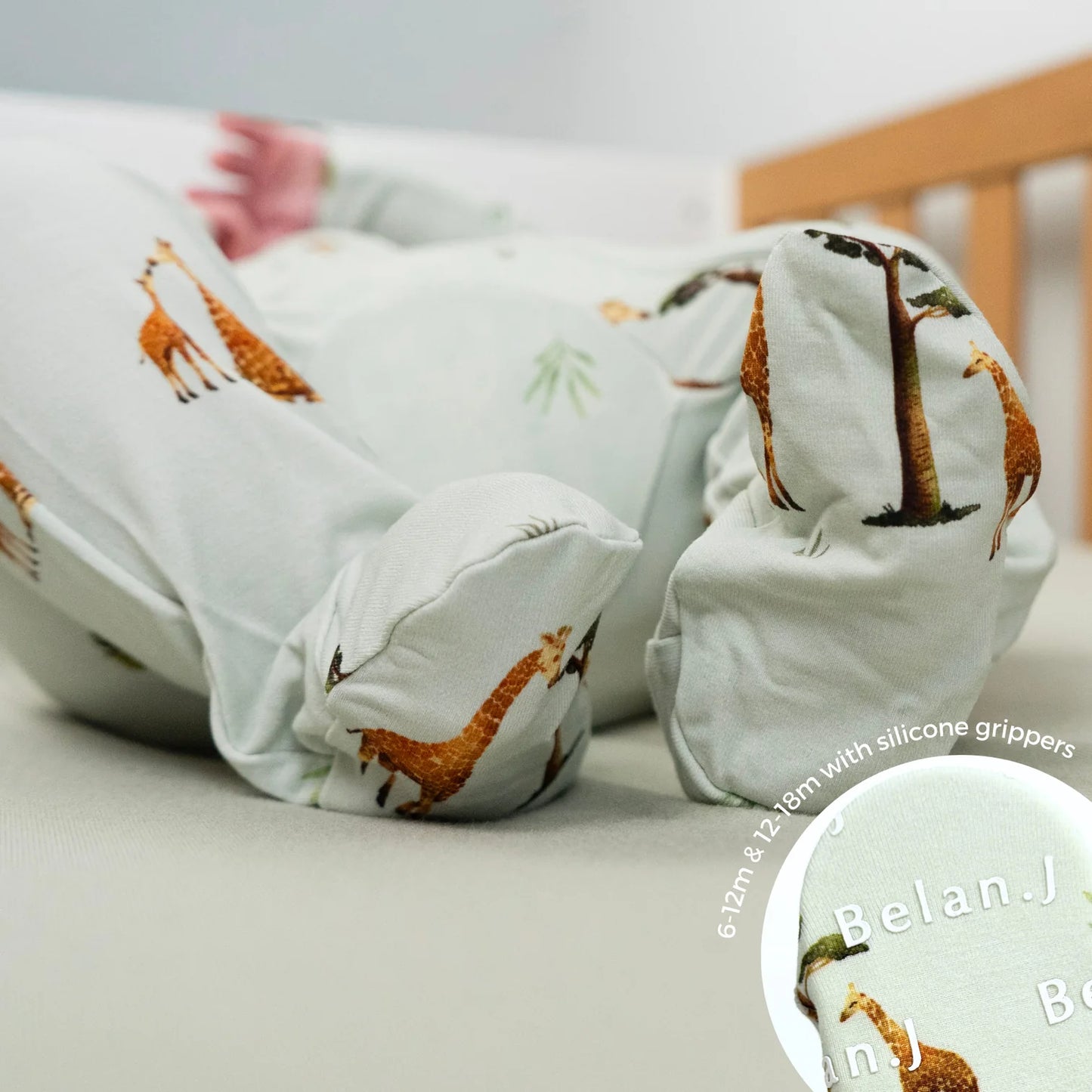 Belan J Bamboo Footed Sleeper in Giraffes