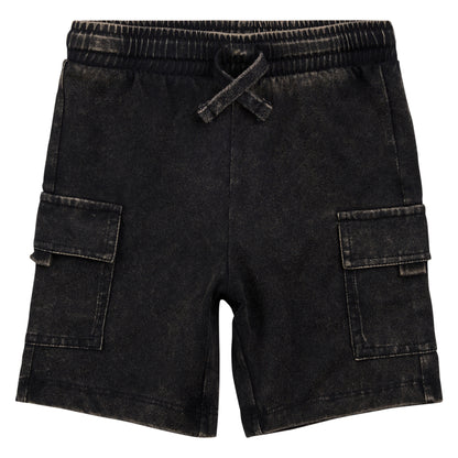 Miles the Label Acid Wash Cargo Short in Black