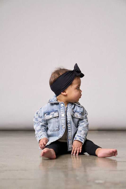 Little Bipsy Checkered Denim Shacket