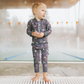 Honeysuckle Swim X Jax & Lennon Sunsuit in Sidewalk Chalk