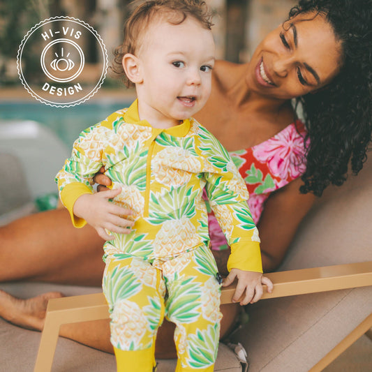 Honeysuckle Swim Sunsuit in Pina Cool-ada
