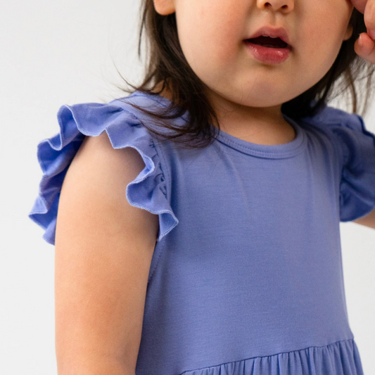 Belan J Bamboo Ruffled Sleeve Bell Dress