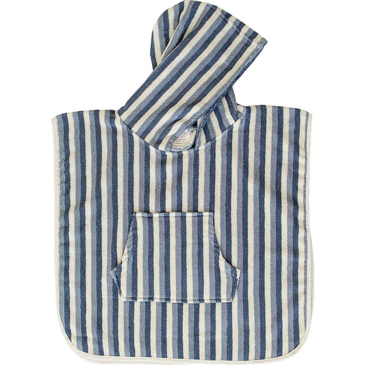 Mebie Baby Organic Cotton Beach Poncho in Blue Stripe