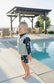 Current Tyed Swim Vest in Blue Herringbone
