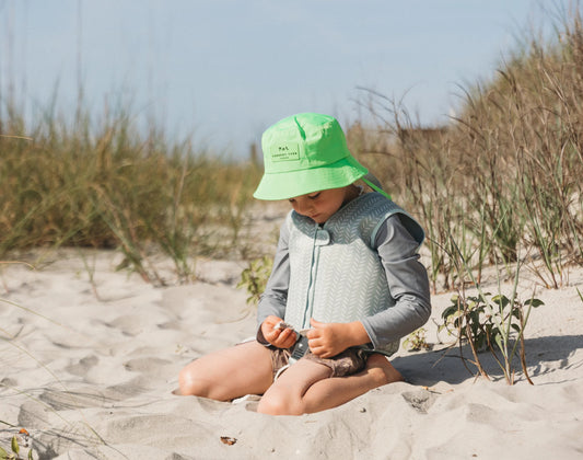 Current Tyed Swim Vest in Blue Herringbone
