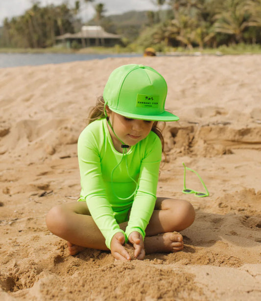 Current Tyed Classic Waterproof Snapback Hat in Neon Green
