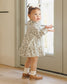 Quincy Mae Ruffle Collar Button Dress in Green Floral
