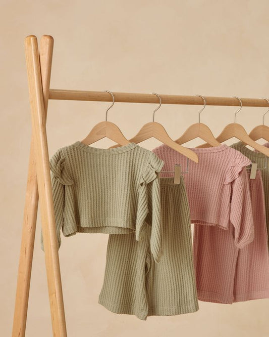 Quincy Mae Ruffle Cozy Set in Fern