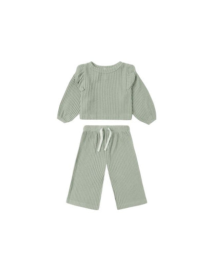 Quincy Mae Ruffle Cozy Set in Fern