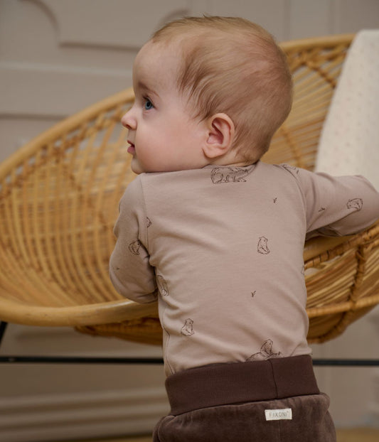 Fixoni Wrap Bodysuit in Mocha Bears