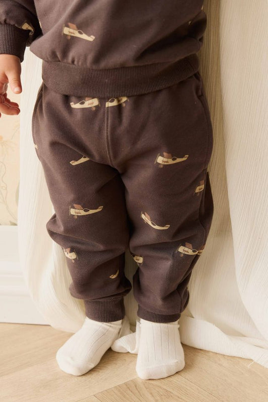 Jamie Kay Organic Cotton Dominic Trackpant in Pilot Planes Bistre