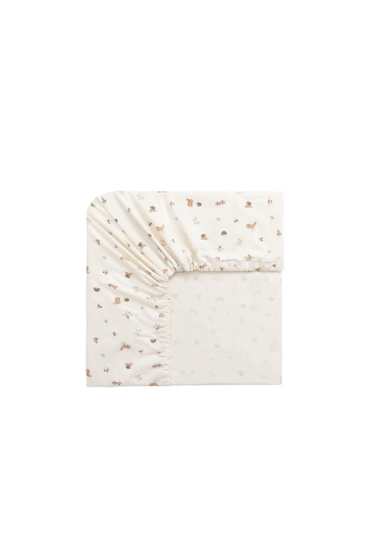 Jamie Kay Organic Cotton Crib Sheet in Forest Gathering