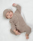 7AM Enfant Fuzzy Ribbed Beanie in Taupe