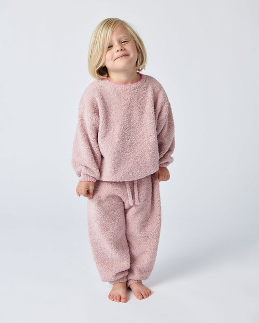 7AM Enfant Fuzzy Boxy Lounge Pants in Ash Rose