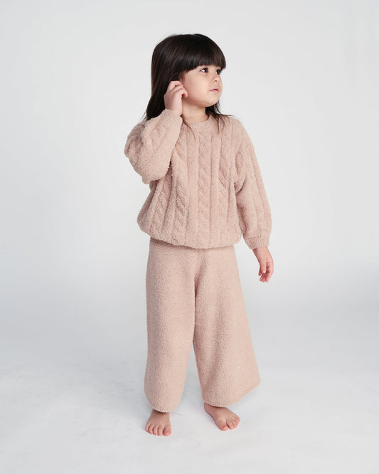 7AM Enfant Fuzzy Wide Pants in Pecan