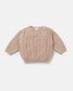 7AM Enfant Fuzzy Boxy Cable Sweater in Pecan