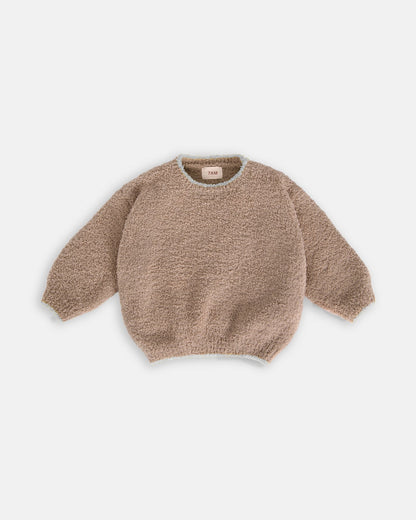 7AM Enfant Fuzzy Boxy Sweater in Taupe