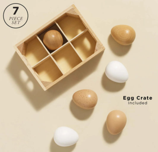 Le Toy Van Wooden Market Crate - Farm Eggs