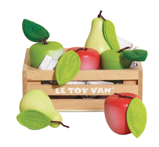 Le Toy Van Wooden Market Crate - Orchard Fruits