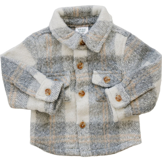 Mebie Baby Plaid Shacket in Grey
