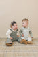 Mebie Baby Sage Green Ruffle Knit Overalls