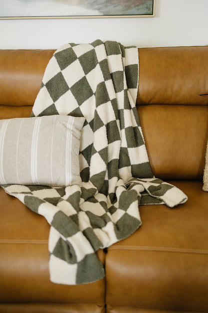 Mebie Baby Green Checkered Plush Blankets